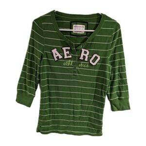 Y2K Aeropostale Henley Shirt Grunge Preppy Bella Swan Stretch Jrs Womens XL